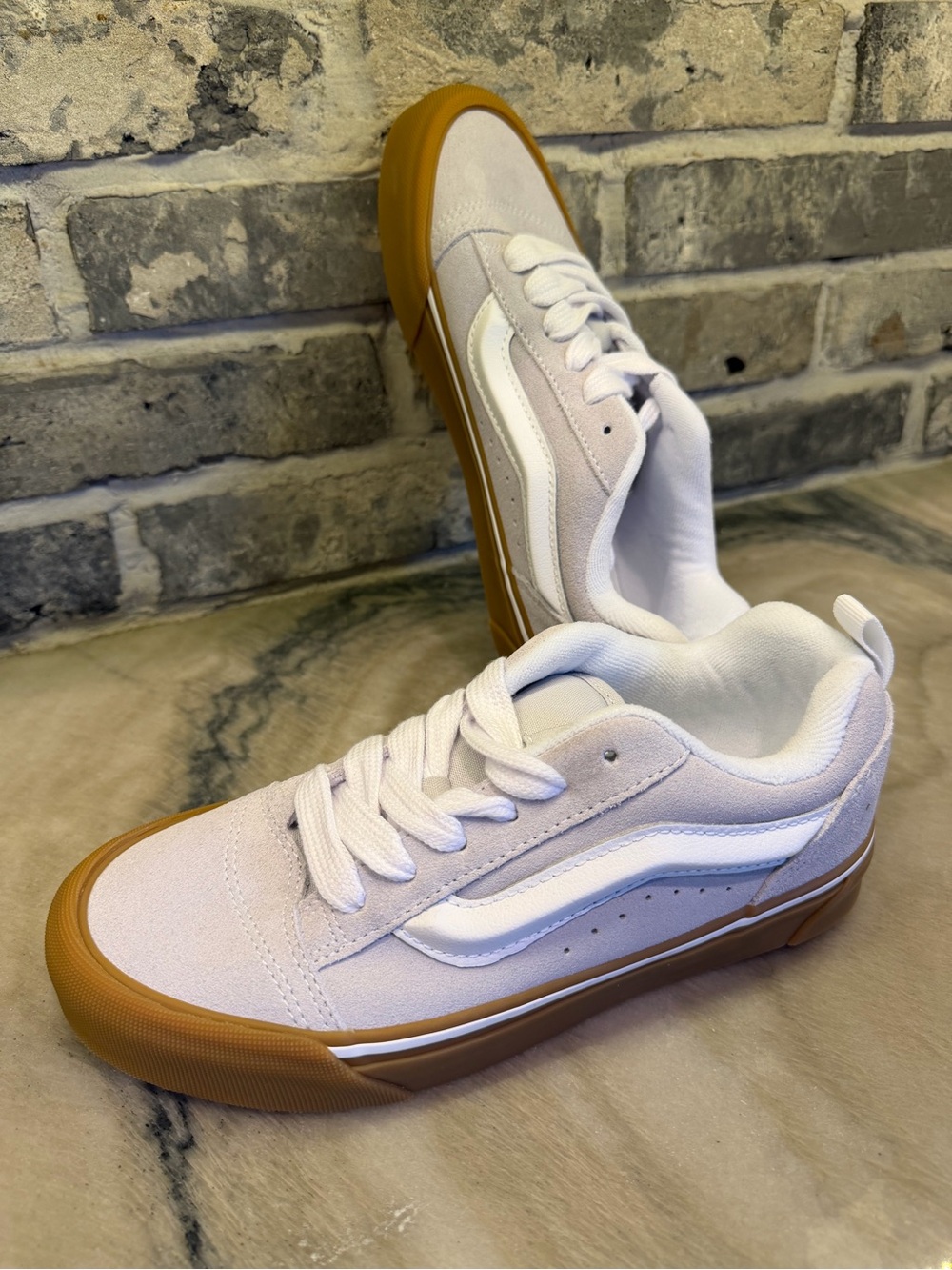 Vans White Canvas Low-Top Sneakers with Gum Outsole